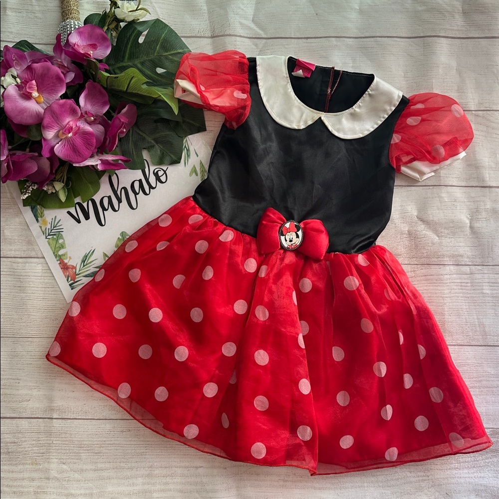 Disney Minnie Mouse Red and Black Polka Dot Dress